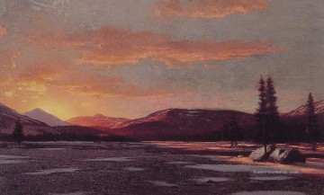  William Kunst - Winter Sonnenuntergang Seestück William Bradford